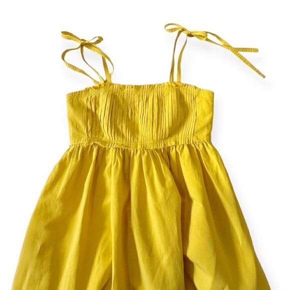 Ulla Johnson Laetitia Tie Strap Cotton & Linen Blend Midi Dress , Size 2, Yellow - Picture 9 of 16